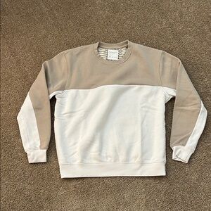 Denim & Flower Mens M Two-Tone Beige/Tan and White